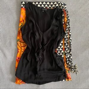 Silky Black V-Neck Tank